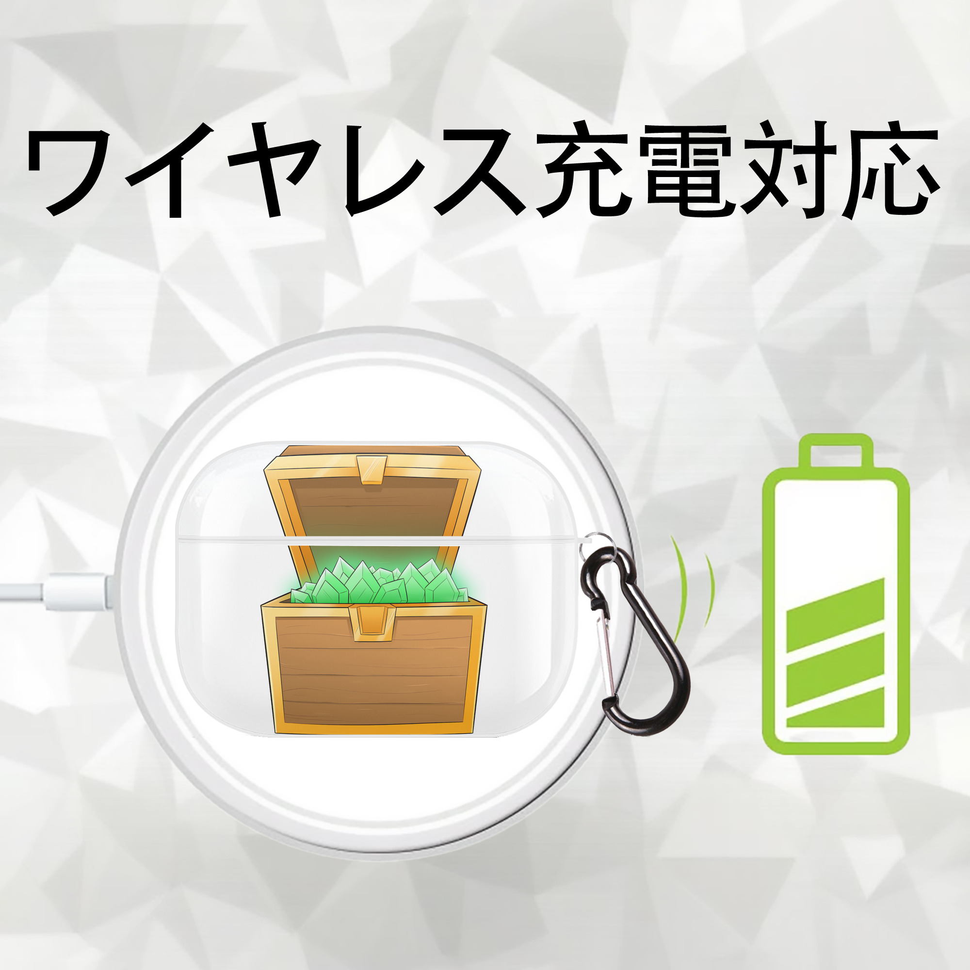 マインクラフト ブロックの世界 Minecraft MC Block world 【AirPods Pro用】ハードシェル保護ケース 耐衝撃・防指紋・カラビナ付き商品仕様