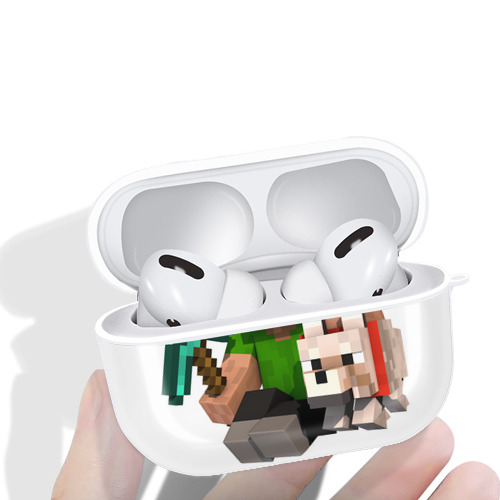 マインクラフト ブロックの世界 Minecraft MC Block world 【AirPods Pro用】ハードシェル保護ケース 耐衝撃・防指紋・カラビナ付き商品仕様