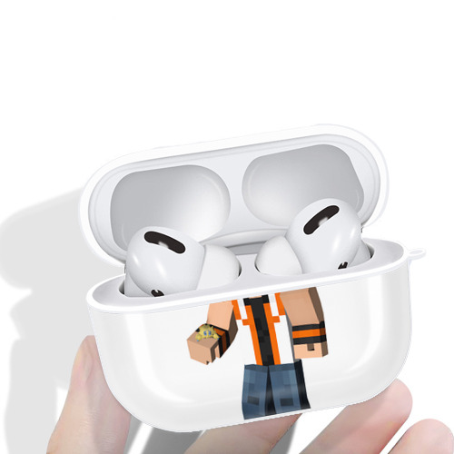 マインクラフト ブロックの世界 Minecraft MC Block world 【AirPods Pro用】ハードシェル保護ケース 耐衝撃・防指紋・カラビナ付き商品仕様