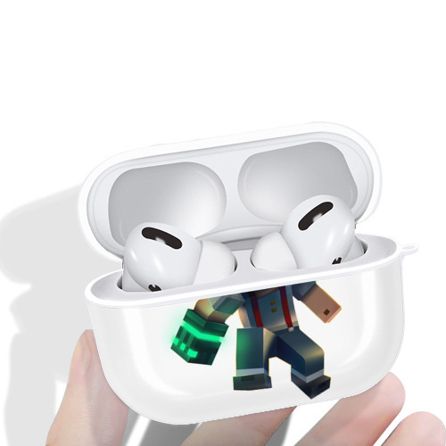 マインクラフト ブロックの世界 Minecraft MC Block world 【AirPods Pro用】ハードシェル保護ケース 耐衝撃・防指紋・カラビナ付き商品仕様