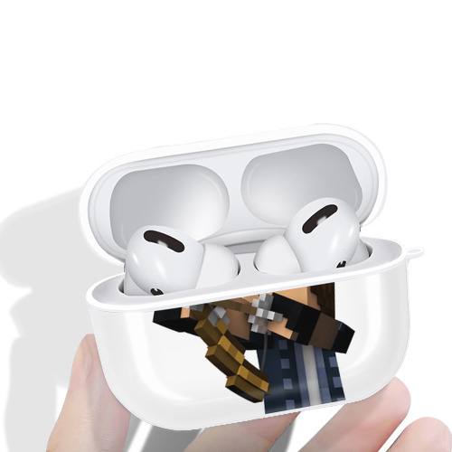 マインクラフト ブロックの世界 Minecraft MC Block world 【AirPods Pro用】ハードシェル保護ケース 耐衝撃・防指紋・カラビナ付き商品仕様