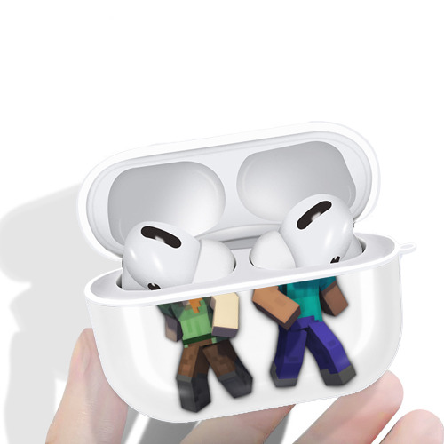 マインクラフト ブロックの世界 Minecraft MC Block world 【AirPods Pro用】ハードシェル保護ケース 耐衝撃・防指紋・カラビナ付き商品仕様
