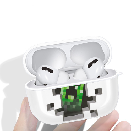 マインクラフト ブロックの世界 Minecraft MC Block world 【AirPods Pro用】ハードシェル保護ケース 耐衝撃・防指紋・カラビナ付き商品仕様