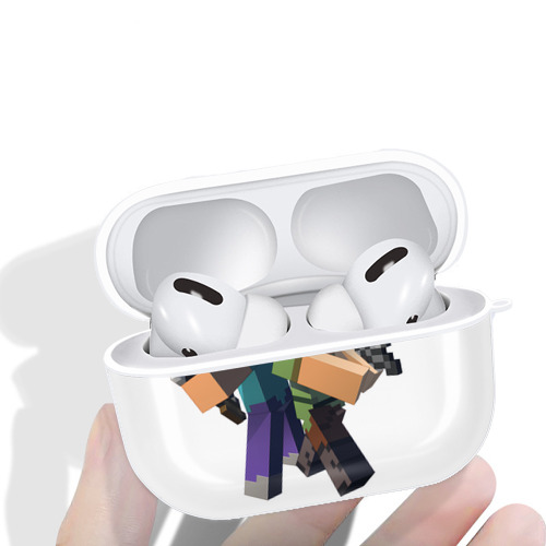 マインクラフト ブロックの世界 Minecraft MC Block world 【AirPods Pro用】ハードシェル保護ケース 耐衝撃・防指紋・カラビナ付き商品仕様