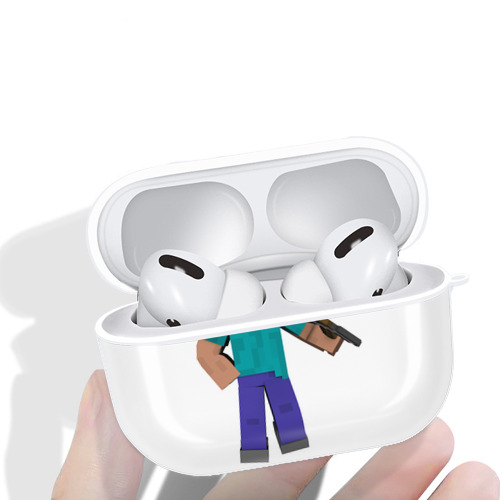 マインクラフト ブロックの世界 Minecraft MC Block world 【AirPods Pro用】ハードシェル保護ケース 耐衝撃・防指紋・カラビナ付き商品仕様