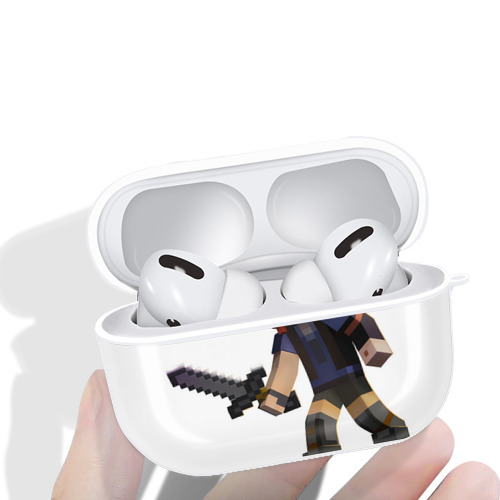 マインクラフト ブロックの世界 Minecraft MC Block world 【AirPods Pro用】ハードシェル保護ケース 耐衝撃・防指紋・カラビナ付き商品仕様