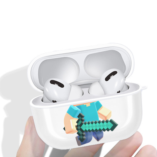 マインクラフト ブロックの世界 Minecraft MC Block world 【AirPods Pro用】ハードシェル保護ケース 耐衝撃・防指紋・カラビナ付き商品仕様