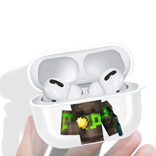 マインクラフト ブロックの世界 Minecraft MC Block world 【AirPods Pro用】ハードシェル保護ケース 耐衝撃・防指紋・カラビナ付き商品仕様
