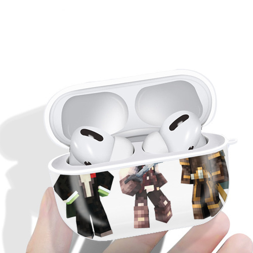 マインクラフト ブロックの世界 Minecraft MC Block world 【AirPods Pro用】ハードシェル保護ケース 耐衝撃・防指紋・カラビナ付き商品仕様