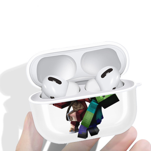 マインクラフト ブロックの世界 Minecraft MC Block world 【AirPods Pro用】ハードシェル保護ケース 耐衝撃・防指紋・カラビナ付き商品仕様