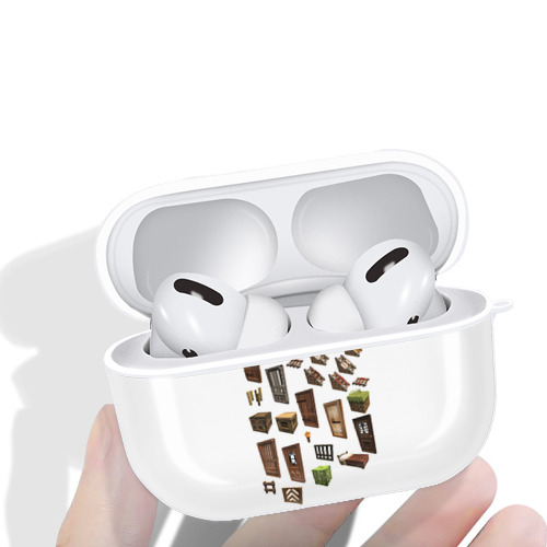 マインクラフト ブロックの世界 Minecraft MC Block world 【AirPods Pro用】ハードシェル保護ケース 耐衝撃・防指紋・カラビナ付き商品仕様