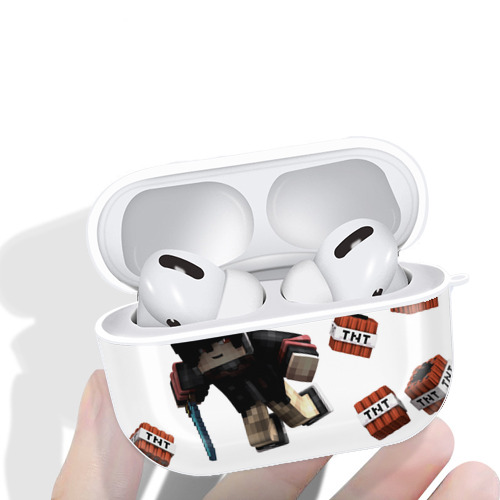 マインクラフト ブロックの世界 Minecraft MC Block world 【AirPods Pro用】ハードシェル保護ケース 耐衝撃・防指紋・カラビナ付き商品仕様