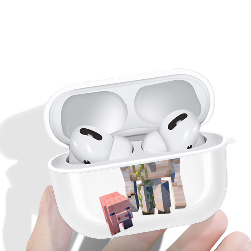 マインクラフト ブロックの世界 Minecraft MC Block world 【AirPods Pro用】ハードシェル保護ケース 耐衝撃・防指紋・カラビナ付き商品仕様