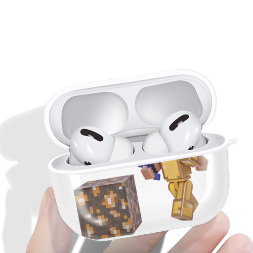 マインクラフト ブロックの世界 Minecraft MC Block world 【AirPods Pro用】ハードシェル保護ケース 耐衝撃・防指紋・カラビナ付き商品仕様