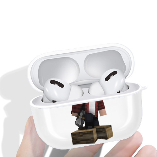 マインクラフト ブロックの世界 Minecraft MC Block world 【AirPods Pro用】ハードシェル保護ケース 耐衝撃・防指紋・カラビナ付き商品仕様