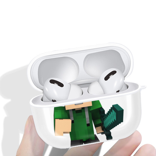 マインクラフト ブロックの世界 Minecraft MC Block world 【AirPods Pro用】ハードシェル保護ケース 耐衝撃・防指紋・カラビナ付き商品仕様