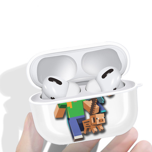 マインクラフト ブロックの世界 Minecraft MC Block world 【AirPods Pro用】ハードシェル保護ケース 耐衝撃・防指紋・カラビナ付き商品仕様