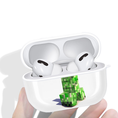 マインクラフト ブロックの世界 Minecraft MC Block world 【AirPods Pro用】ハードシェル保護ケース 耐衝撃・防指紋・カラビナ付き商品仕様