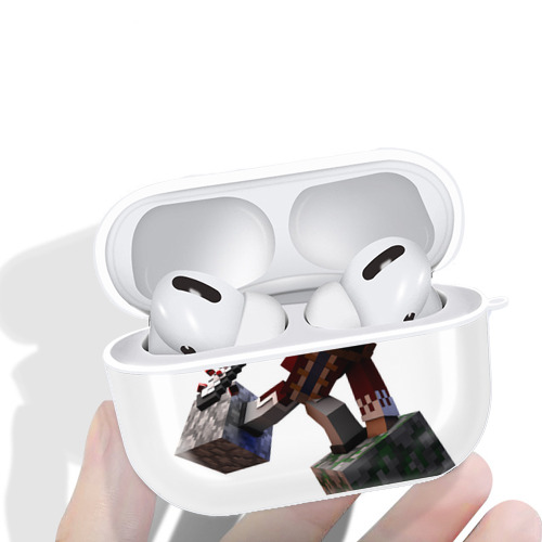 マインクラフト ブロックの世界 Minecraft MC Block world 【AirPods Pro用】ハードシェル保護ケース 耐衝撃・防指紋・カラビナ付き商品仕様
