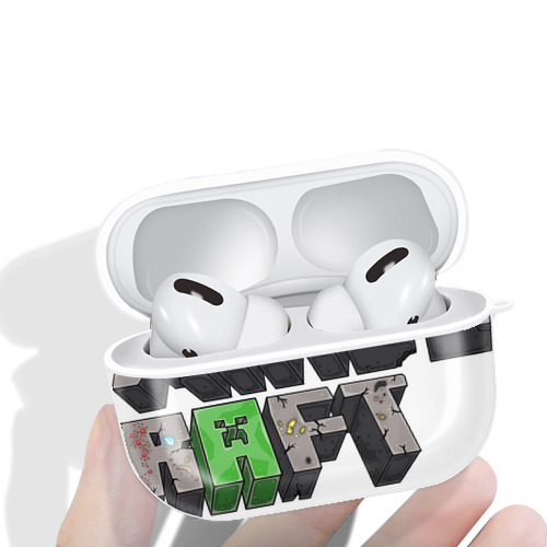 マインクラフト ブロックの世界 Minecraft MC Block world 【AirPods Pro用】ハードシェル保護ケース 耐衝撃・防指紋・カラビナ付き商品仕様