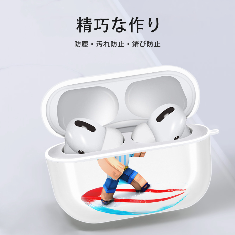 マインクラフト ブロックの世界 Minecraft MC Block world 【AirPods Pro用】ハードシェル保護ケース 耐衝撃・防指紋・カラビナ付き商品仕様