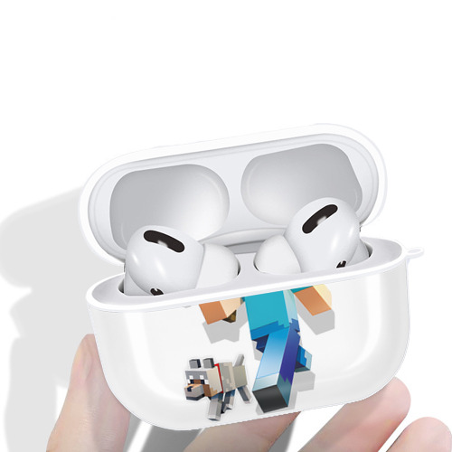 マインクラフト ブロックの世界 Minecraft MC Block world 【AirPods Pro用】ハードシェル保護ケース 耐衝撃・防指紋・カラビナ付き商品仕様