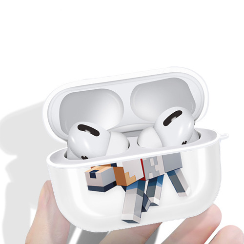 マインクラフト ブロックの世界 Minecraft MC Block world 【AirPods Pro用】ハードシェル保護ケース 耐衝撃・防指紋・カラビナ付き商品仕様