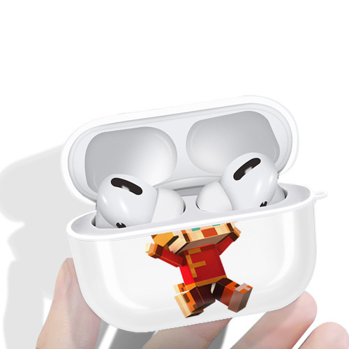 マインクラフト ブロックの世界 Minecraft MC Block world 【AirPods Pro用】ハードシェル保護ケース 耐衝撃・防指紋・カラビナ付き商品仕様