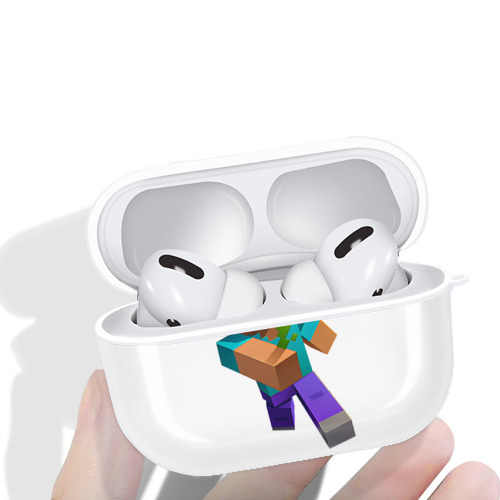 マインクラフト ブロックの世界 Minecraft MC Block world 【AirPods Pro用】ハードシェル保護ケース 耐衝撃・防指紋・カラビナ付き商品仕様