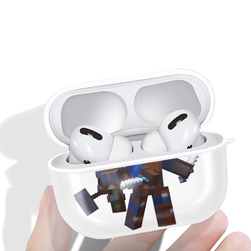 マインクラフト ブロックの世界 Minecraft MC Block world 【AirPods Pro用】ハードシェル保護ケース 耐衝撃・防指紋・カラビナ付き商品仕様