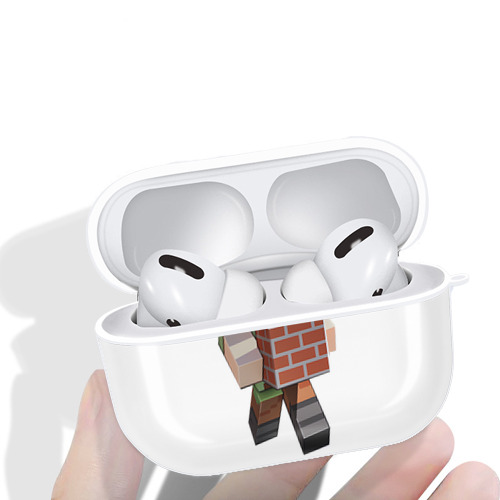 マインクラフト ブロックの世界 Minecraft MC Block world 【AirPods Pro用】ハードシェル保護ケース 耐衝撃・防指紋・カラビナ付き商品仕様