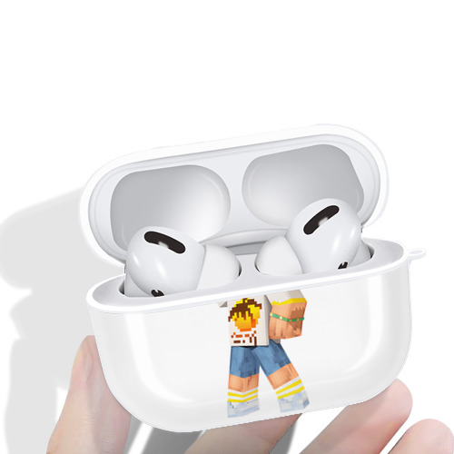 マインクラフト ブロックの世界 Minecraft MC Block world 【AirPods Pro用】ハードシェル保護ケース 耐衝撃・防指紋・カラビナ付き商品仕様
