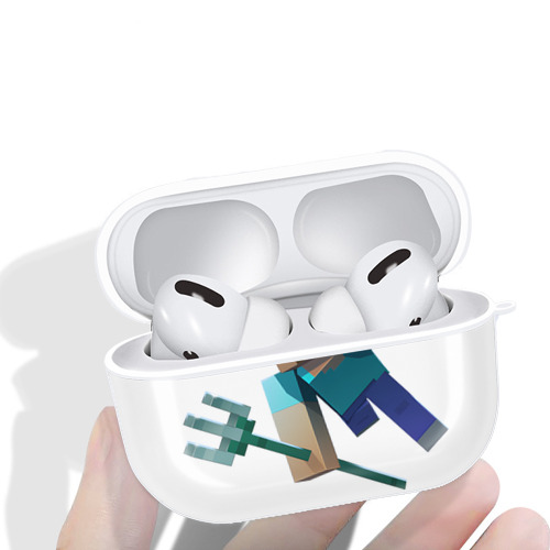 マインクラフト ブロックの世界 Minecraft MC Block world 【AirPods Pro用】ハードシェル保護ケース 耐衝撃・防指紋・カラビナ付き商品仕様