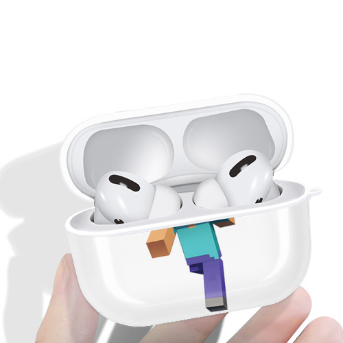 マインクラフト ブロックの世界 Minecraft MC Block world 【AirPods Pro用】ハードシェル保護ケース 耐衝撃・防指紋・カラビナ付き商品仕様