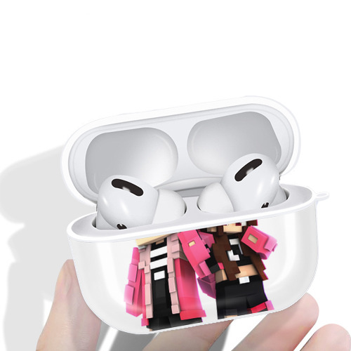マインクラフト ブロックの世界 Minecraft MC Block world 【AirPods Pro用】ハードシェル保護ケース 耐衝撃・防指紋・カラビナ付き商品仕様