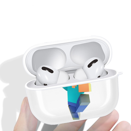 マインクラフト ブロックの世界 Minecraft MC Block world 【AirPods Pro用】ハードシェル保護ケース 耐衝撃・防指紋・カラビナ付き商品仕様