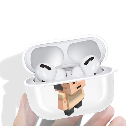 マインクラフト ブロックの世界 Minecraft MC Block world 【AirPods Pro用】ハードシェル保護ケース 耐衝撃・防指紋・カラビナ付き商品仕様