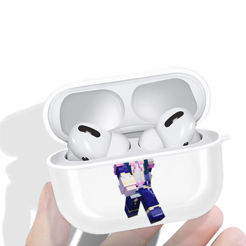 マインクラフト ブロックの世界 Minecraft MC Block world 【AirPods Pro用】ハードシェル保護ケース 耐衝撃・防指紋・カラビナ付き商品仕様