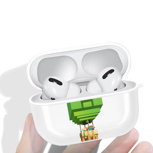 マインクラフト ブロックの世界 Minecraft MC Block world 【AirPods Pro用】ハードシェル保護ケース 耐衝撃・防指紋・カラビナ付き商品仕様