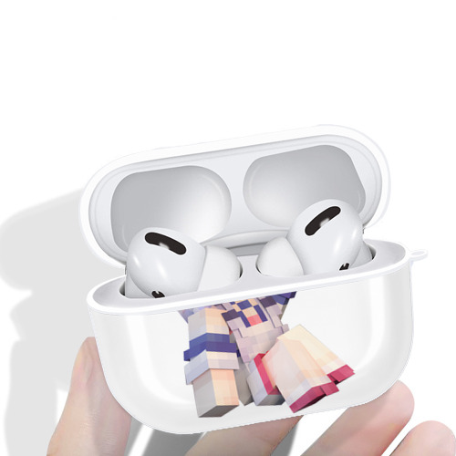 マインクラフト ブロックの世界 Minecraft MC Block world 【AirPods Pro用】ハードシェル保護ケース 耐衝撃・防指紋・カラビナ付き商品仕様