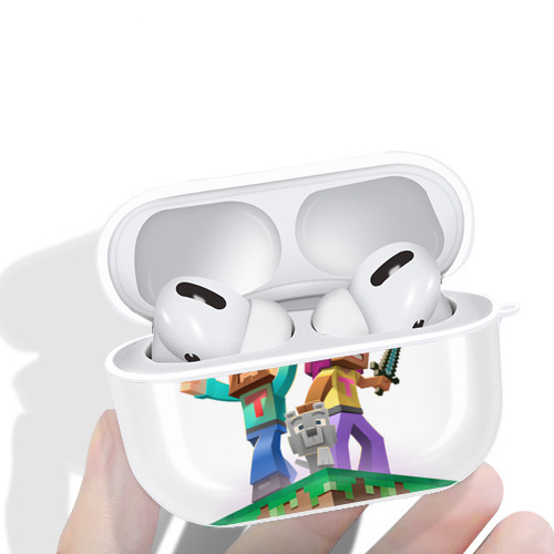 マインクラフト ブロックの世界 Minecraft MC Block world 【AirPods Pro用】ハードシェル保護ケース 耐衝撃・防指紋・カラビナ付き商品仕様