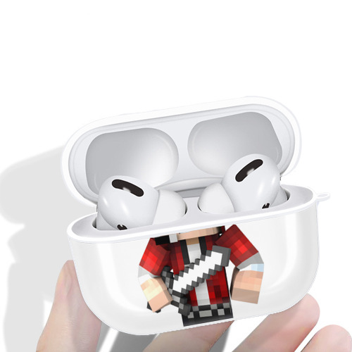 マインクラフト ブロックの世界 Minecraft MC Block world 【AirPods Pro用】ハードシェル保護ケース 耐衝撃・防指紋・カラビナ付き商品仕様