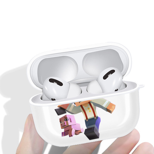 マインクラフト ブロックの世界 Minecraft MC Block world 【AirPods Pro用】ハードシェル保護ケース 耐衝撃・防指紋・カラビナ付き商品仕様