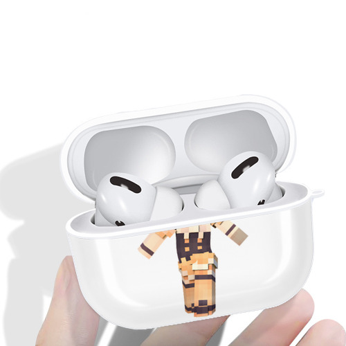 マインクラフト ブロックの世界 Minecraft MC Block world 【AirPods Pro用】ハードシェル保護ケース 耐衝撃・防指紋・カラビナ付き商品仕様