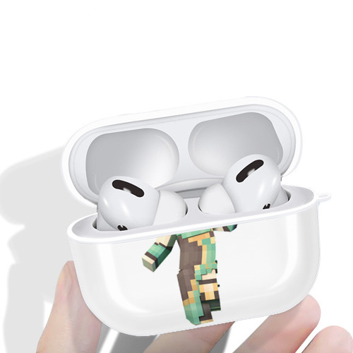 マインクラフト ブロックの世界 Minecraft MC Block world 【AirPods Pro用】ハードシェル保護ケース 耐衝撃・防指紋・カラビナ付き商品仕様
