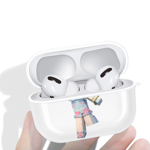 マインクラフト ブロックの世界 Minecraft MC Block world 【AirPods Pro用】ハードシェル保護ケース 耐衝撃・防指紋・カラビナ付き商品仕様