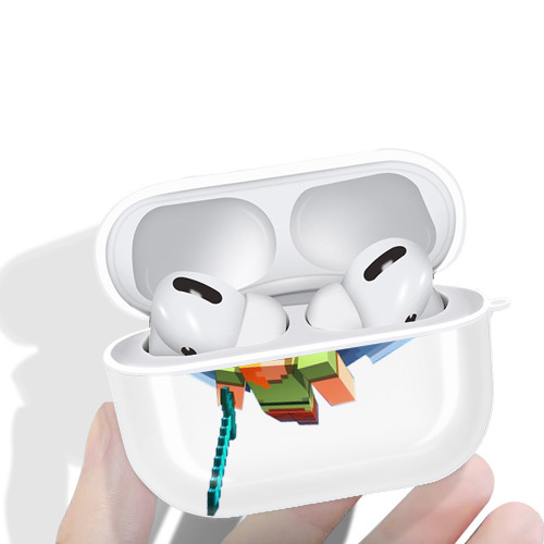 マインクラフト ブロックの世界 Minecraft MC Block world 【AirPods Pro用】ハードシェル保護ケース 耐衝撃・防指紋・カラビナ付き商品仕様