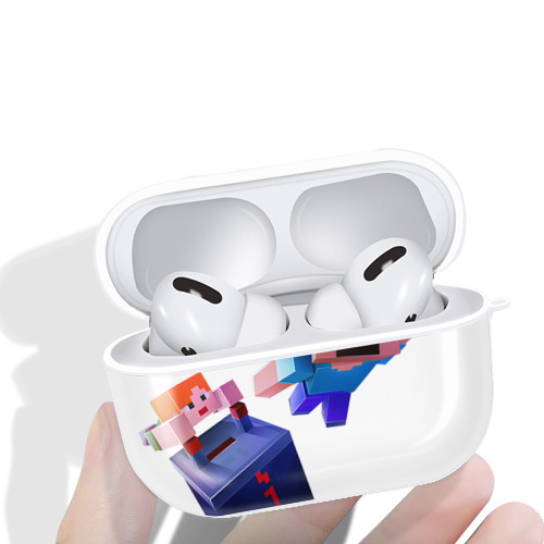 マインクラフト ブロックの世界 Minecraft MC Block world 【AirPods Pro用】ハードシェル保護ケース 耐衝撃・防指紋・カラビナ付き商品仕様