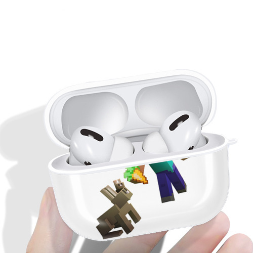 マインクラフト ブロックの世界 Minecraft MC Block world 【AirPods Pro用】ハードシェル保護ケース 耐衝撃・防指紋・カラビナ付き商品仕様