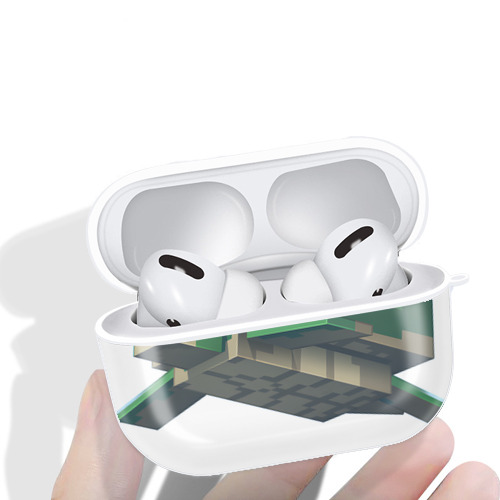 マインクラフト ブロックの世界 Minecraft MC Block world 【AirPods Pro用】ハードシェル保護ケース 耐衝撃・防指紋・カラビナ付き商品仕様